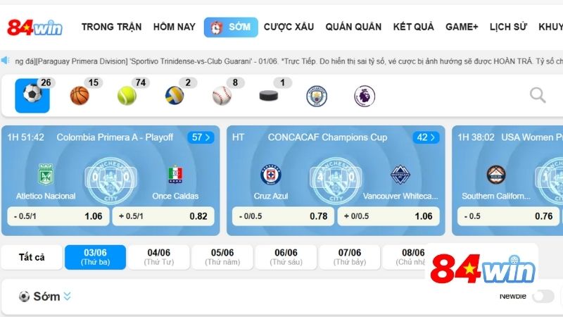 Sảnh game thể thao 84WIN cực đỉnh, chất lượng miễn bàn